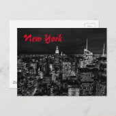 New York City Night Black & White Briefkaart (Voorkant / Achterkant)