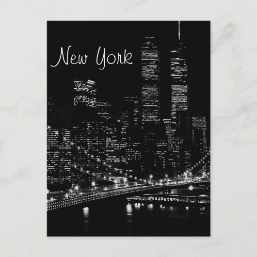New York City Night Briefkaart (Voorkant)