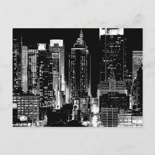 New York City Night Briefkaart (Voorkant)