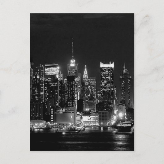New York City Night Briefkaart (Voorkant)