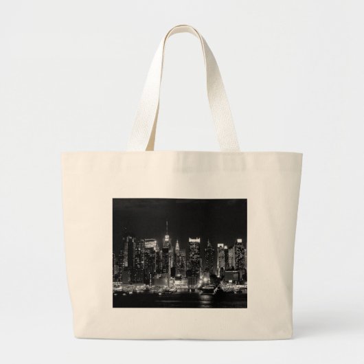 New York City Night Grote Tote Bag (Voorkant)