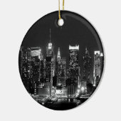New York City Night Keramisch Ornament (Links)