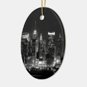 New York City Night Keramisch Ornament (Links)