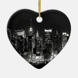 New York City Night Keramisch Ornament