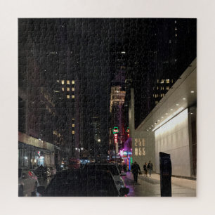 New York City Night Neon Lights Manhattan NYC Legpuzzel