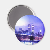 New York City Night Panorama Magneet (Voorkant / Achterkant)