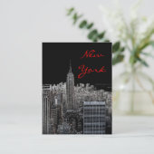 New York City Night Pop Art Script Briefkaart (Staand voorkant)