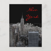 New York City Night Pop Art Script Briefkaart (Voorkant)
