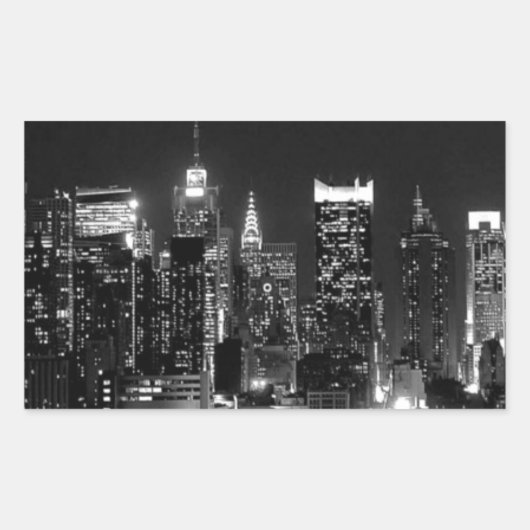New York City Night Rechthoekige Sticker (Voorkant)