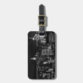 New York City Night Skyline Bagagelabel (Voorkant verticaal)