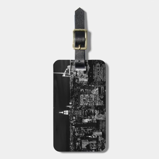 New York City Night Skyline Bagagelabel (Voorkant verticaal)