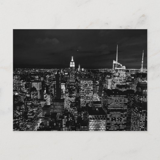 New York City Night Skyline Briefkaart (Voorkant)