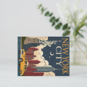 New York City Night Skyline Briefkaart (Staand voorkant)