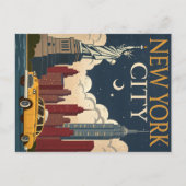 New York City Night Skyline Briefkaart (Voorkant)