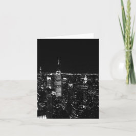 New York City Night Skyline Gevouwen Wenskaart Kaart