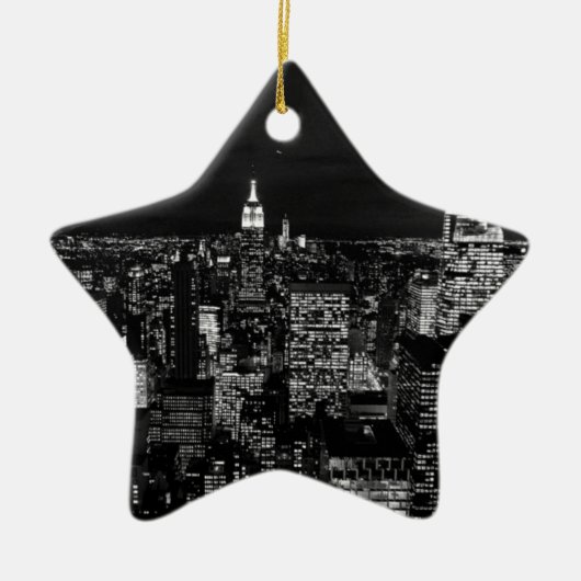 New York City Night Skyline Keramisch Ornament (Voorkant)