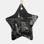 New York City Night Skyline Keramisch Ornament (Links)