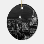 New York City Night Skyline Keramisch Ornament (Links)