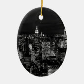 New York City Night Skyline Keramisch Ornament (Voorkant)