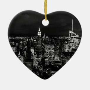 New York City Night Skyline Keramisch Ornament