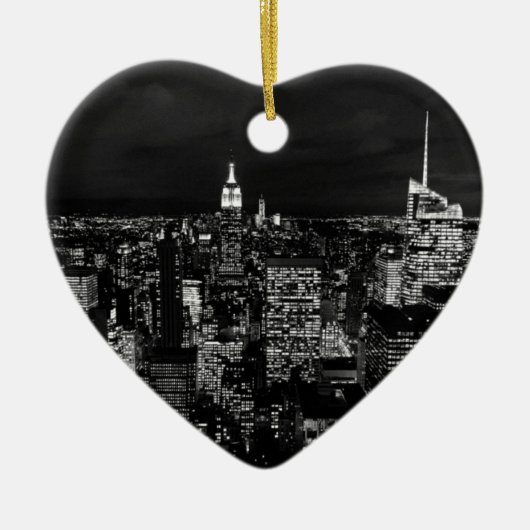 New York City Night Skyline Keramisch Ornament (Voorkant)