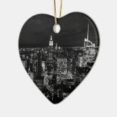 New York City Night Skyline Keramisch Ornament (Links)