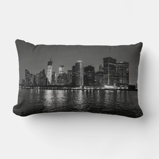 New York City Night Skyline Kussen (Voorkant)