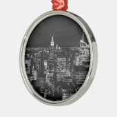 New York City Night Skyline Metalen Ornament (Links)
