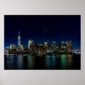 New York City Night Skyline Poster (Voorkant)