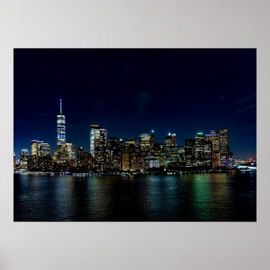 New York City Night Skyline Poster (Voorkant)