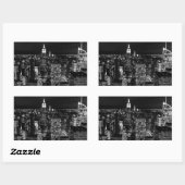 New York City Night Skyline Rechthoekige Sticker (Vel)