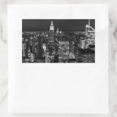 New York City Night Skyline Rechthoekige Sticker (Tas)
