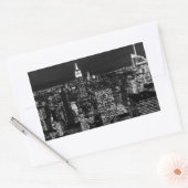 New York City Night Skyline Rechthoekige Sticker (Envelop)