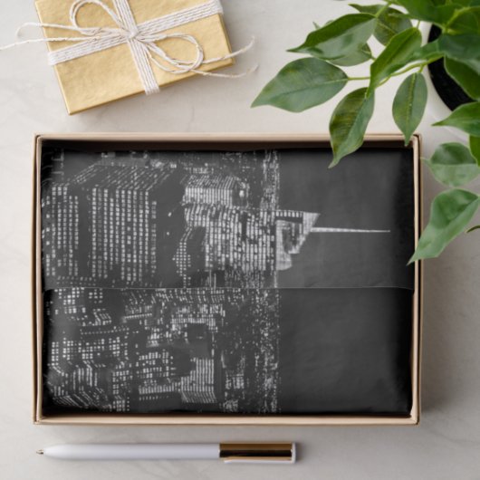 New York City night skyline Tissuepapier (Geschenk)