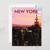 New York City Night Uitzicht Paint  Briefkaart (Voorkant / Achterkant)