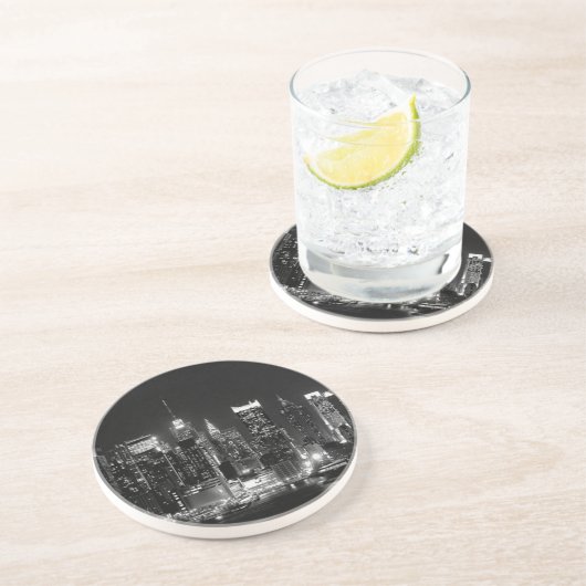 New York City Night Zandsteen Onderzetter (Zijkant)