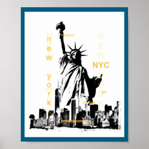 New York City Ny Nyc Standbeeld Van Liberty _1  Poster