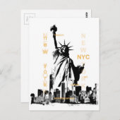 New York City Ny Nyc Vrijheidsbeeld Briefkaart (Voorkant / Achterkant)