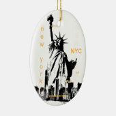 New York City Ny Nyc Vrijheidsbeeld Keramisch Ornament (Rechts)