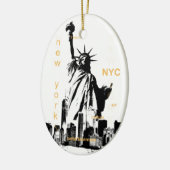New York City Ny Nyc Vrijheidsbeeld Keramisch Ornament (Links)
