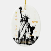 New York City Ny Nyc Vrijheidsbeeld Keramisch Ornament (Voorkant)