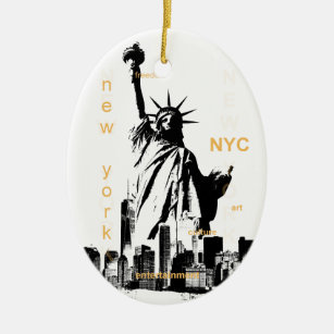 New York City Ny Nyc Vrijheidsbeeld Keramisch Ornament