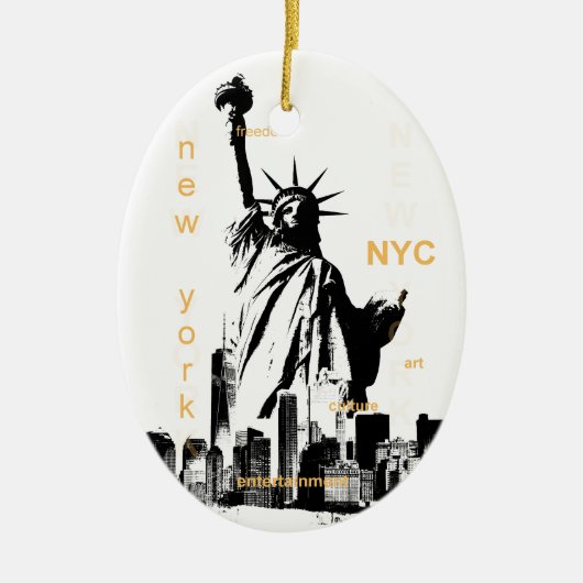 New York City Ny Nyc Vrijheidsbeeld Keramisch Ornament (Voorkant)