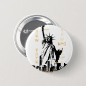 New York City Ny Nyc Vrijheidsbeeld Ronde Button 5,7 Cm (Voorkant /achterkant)
