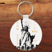 New York City Ny Nyc Vrijheidsbeeld Sleutelhanger (Voorkant)