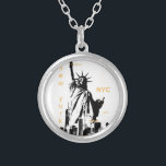 New York City Ny Nyc Vrijheidsbeeld Zilver Vergulden Ketting<br><div class="desc">New York City Ny Nyc Vrijheidsbeeld</div>