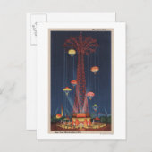 New York City, NY - Parachute Jump bij World's Briefkaart (Voorkant / Achterkant)