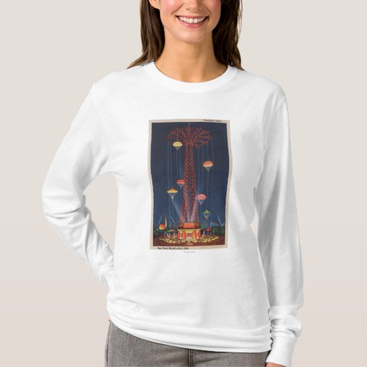 New York City, NY - Parachute Jump bij World's T-shirt (Voorkant)
