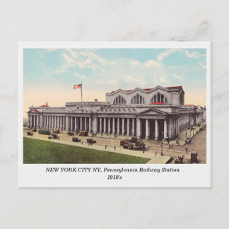 New York City NY, Pennsylvania Railway Station Briefkaart