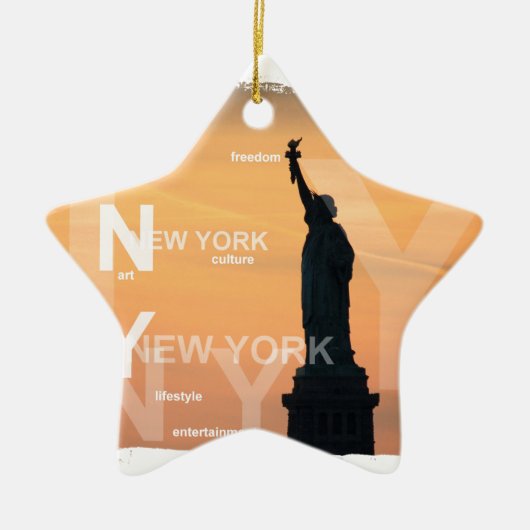 new york city ny standbeeld van vrijheid vs keramisch ornament (Voorkant)